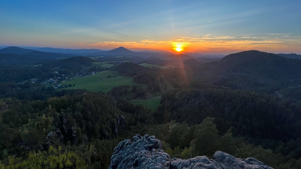 zachód Słońca w Czeskiej Szwajcarii